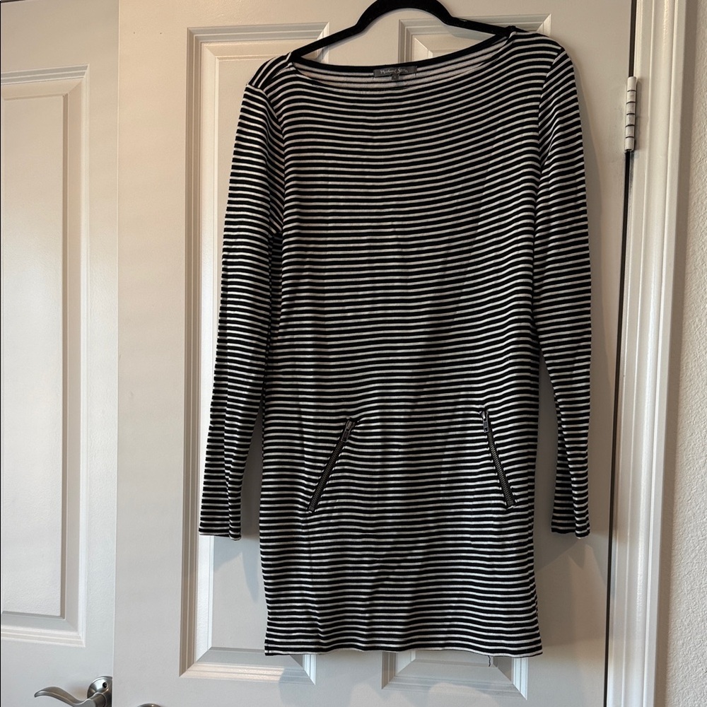 Michael Stars Black and White Striped Dress